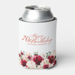 Rosa Blüte 70. Geburtstag Personalisiert Dosenkühler