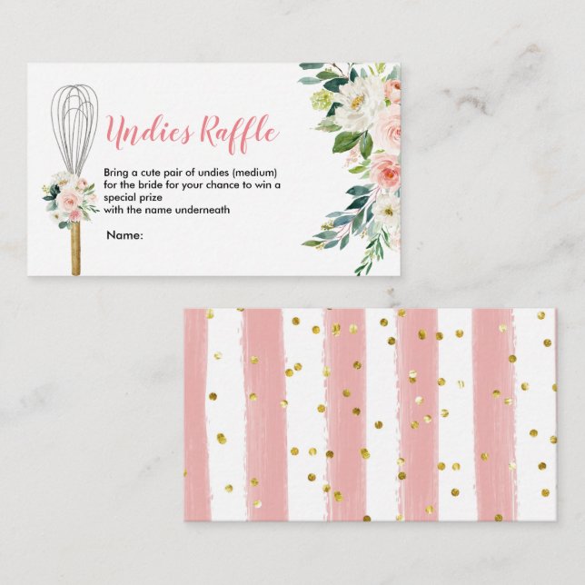 Rosa Blüte Bald, um von Undies Raffles geflüstert  Begleitkarte (Vorne/Hinten)
