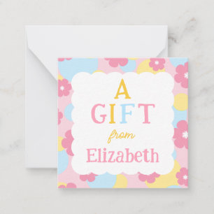 Rosa Blüte ein Geschenk von Girls Einschließung Mitteilungskarte