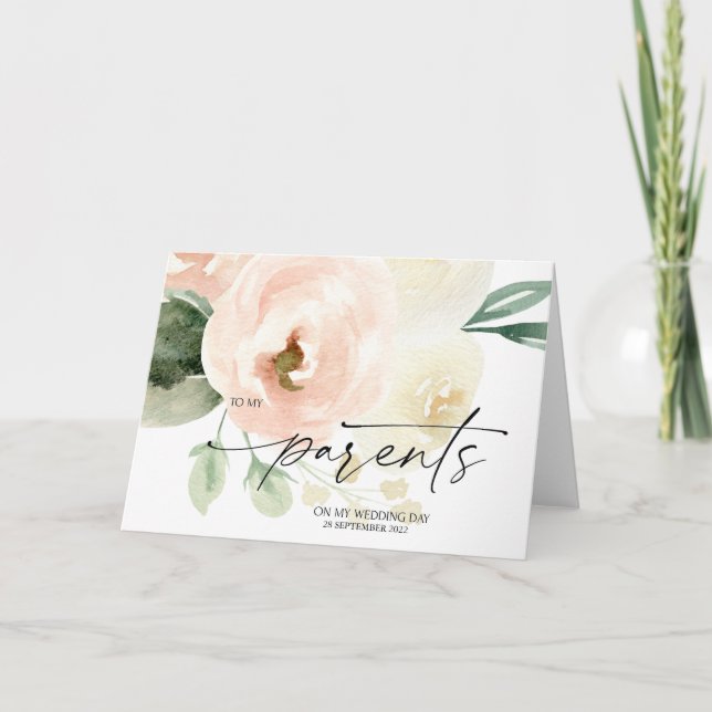 Rosa Blüte für meine Eltern auf meiner Hochzeitska Karte (Vorderseite)