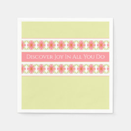 Rosa Blüte mit hellgrün Serviette