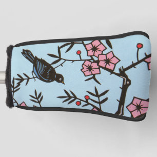 Rosa Blüten aus Kirschbaum, schwarze Vogelzweige Golf Headcover