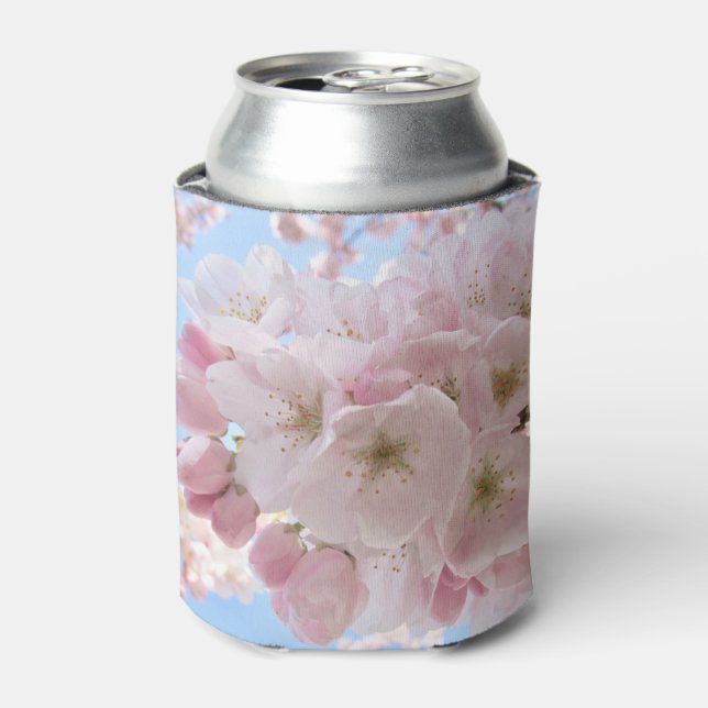 Rosa Blüten blauer Himmel. Dosenkühler (Kanne Vorderseite)