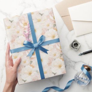 Rosa Blüten Brautparty Geschenkpapier