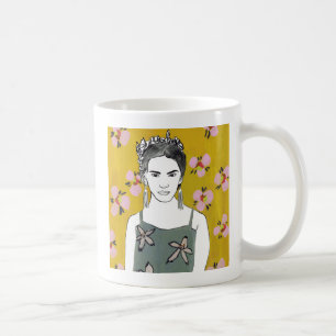 Rosa Blüten-Dame - Gelb Kaffeetasse