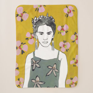 Rosa Blüten-Dame - Gelb Sherpadecke
