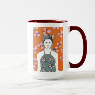Rosa Blüten-Dame - Orange Tasse