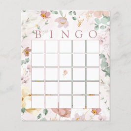 Rosa Blüten Dusche Bingo Spielkarte