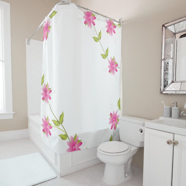 Rosa Blüten Duschvorhang (Beispiel)
