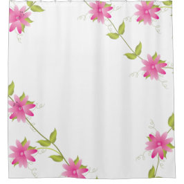 Rosa Blüten Duschvorhang