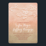 Rosa Blüten Hochzeit lädt ein Einladung<br><div class="desc">Sakura Hochzeitseinladung mit blühenden Baumzweigen - Sakurenblüten. Elegante und klassische,  moderne und dennoch altmodische Hochzeitseinladung zu den Themen Frühjahr,  Sommer,  Herbst und Winter Hochzeit.</div>