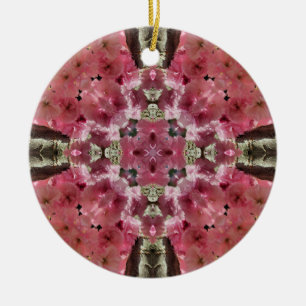 Rosa Blüten Kaleidoskop Blumenzierkunst Keramik Ornament
