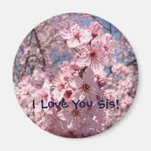 Rosa Blüten Magnet Ich liebe dich Schwester! Mange