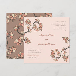 Rosa Blüten/Pfirsichblüten Elegante Engagement Par Einladung
