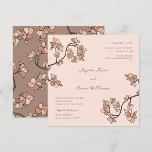 Rosa Blüten/Pfirsichblüten Elegante Engagement Par Einladung