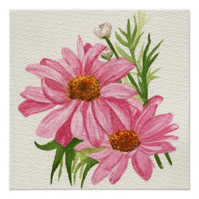 Rosa Blüten Poster (Vorderseite)