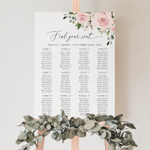 Rosa Blüten, Rosa Blumen, Hochzeit Sitzordnung Poster
