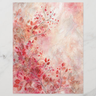 Rosa Blüten Schreib-/Scrapbooking-Papier Briefbogen