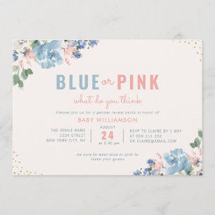 Rosa Blüten und Blüten zeigen Party Einladung