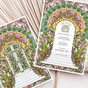 Rosa Blüten und gelbe Akzente Save the Date Einladung