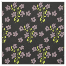 Rosa Blüten und Schwarz mit Limonen Stoff