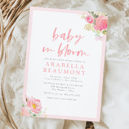 Rosa Blütenbaby in Bloom Baby Dusche Einladung