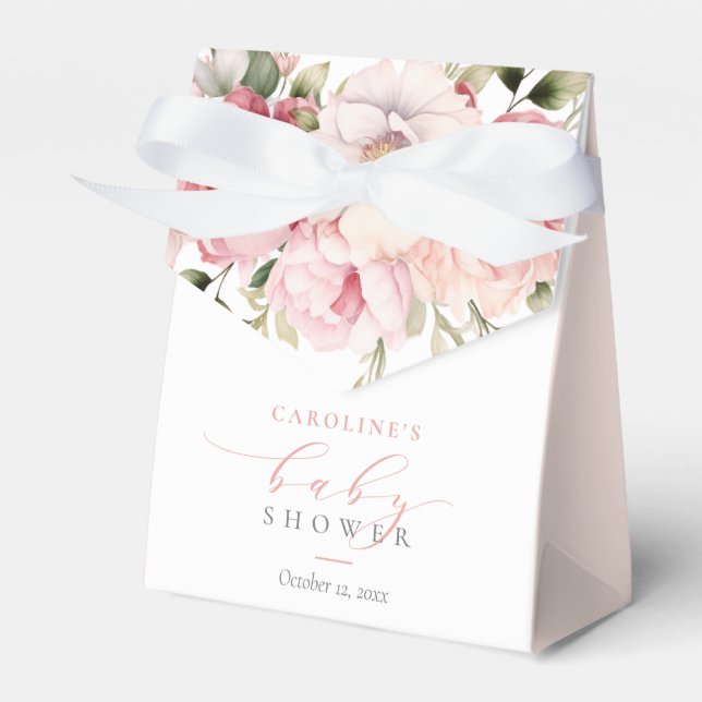 Rosa Blütenbaby in Bloom Girl Baby Dusche Geschenkschachtel (Vorderseite)