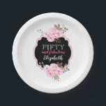 Rosa Blütenblätter 50 und prächtiger schwarzer und Pappteller<br><div class="desc">Schöne rosa Blumengestein 50. Geburtstagsparty Teller mit rosa Rahmen. Für weitere Anpassungen klicken Sie bitte auf "Anpassen". Wenn Sie weitere Informationen benötigen,  senden Sie uns eine E-Mail. a</div>