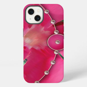 Rosa Blütenblätter und Perlen iPhone Hülle