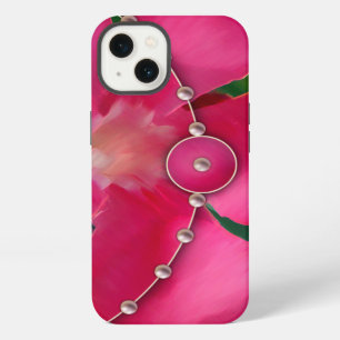 Rosa Blütenblätter und Perlen iPhone Hülle