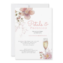 Rosa Blütenblätter und Prosecco-Brautparty