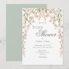 Rosa Blütenblätter Wildblumen Brautparty I Einladung