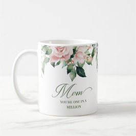 Rosa Blütenblätterung Eins in einer Million Mamas  Kaffeetasse