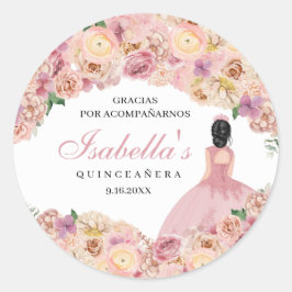 Rosa Blütenblätterung Runder Aufkleber