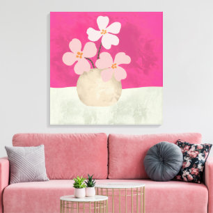 Rosa Blütenblüten Leinwanddruck