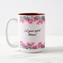 Rosa Blütenblüten Zweifarbige Tasse