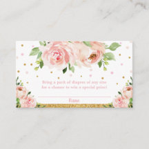 Rosa Blütenblütendusche Girl Diaper Raffel