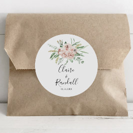 Rosa Blütenblütenhochzeit Runder Aufkleber