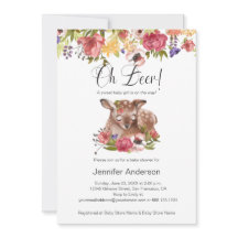 Rosa Blütenbraun Oh Deer Girl Baby Dusche