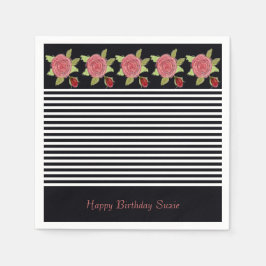 Rosa Blütendekoration Serviette