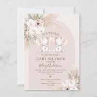 Rosa Blütendusche mit zwei Archen Elefanten Babydu