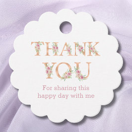 Rosa Blütendusche Rose Kinderdusche Danke Geschenkanhänger