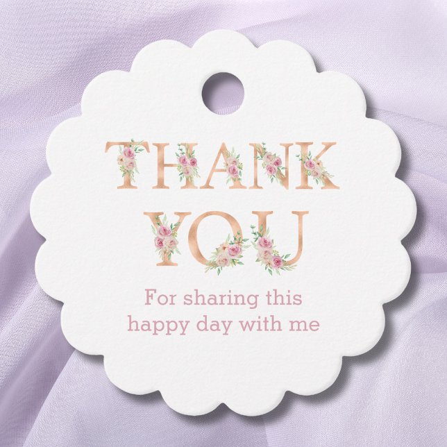 Rosa Blütendusche Rose Kinderdusche Danke Geschenkanhänger (Von Creator hochgeladen)