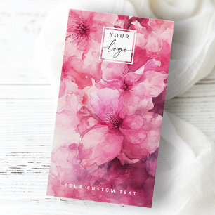 Rosa Blütenfarben Blume Ohrkarte