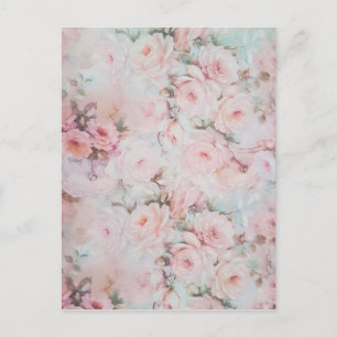 Rosa Blütenfarben Rosa Boho Country Bloral Postkarte