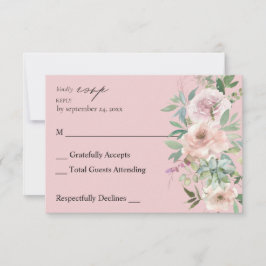 Rosa Blütenfarben und Sukkulent am UAWG Rosa RSVP Karte