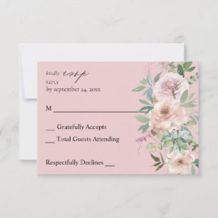 Rosa Blütenfarben und Sukkulent am UAWG Rosa RSVP Karte