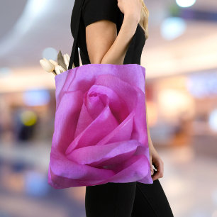 Rosa Blütenfoto in Pink und Lila, modern und schli Tasche