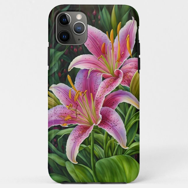 Rosa Blütengarten Art Phone Case (Rückseite)