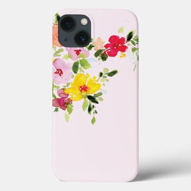 Rosa Blütengarten Wasserfarbe Case-Mate iPho iPhone Hülle (Rückseite)